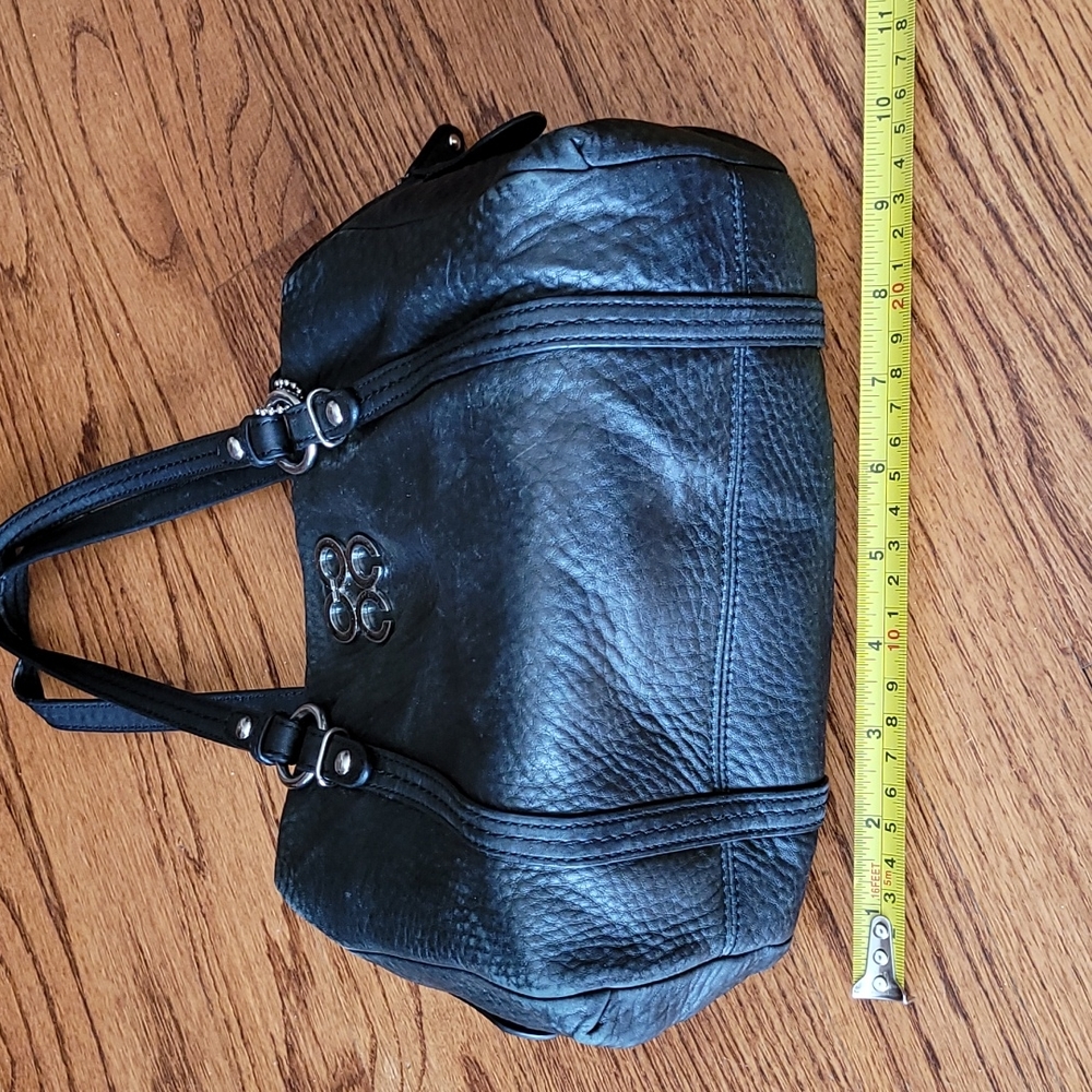Coach "Julia" Black Leather Satchel with Silver Hardware - Picture 10 of 15